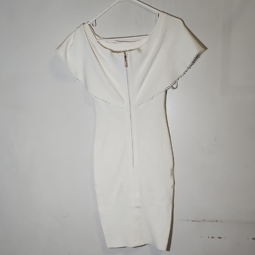 Marciano Cream Mini Dress with Cape Detail
